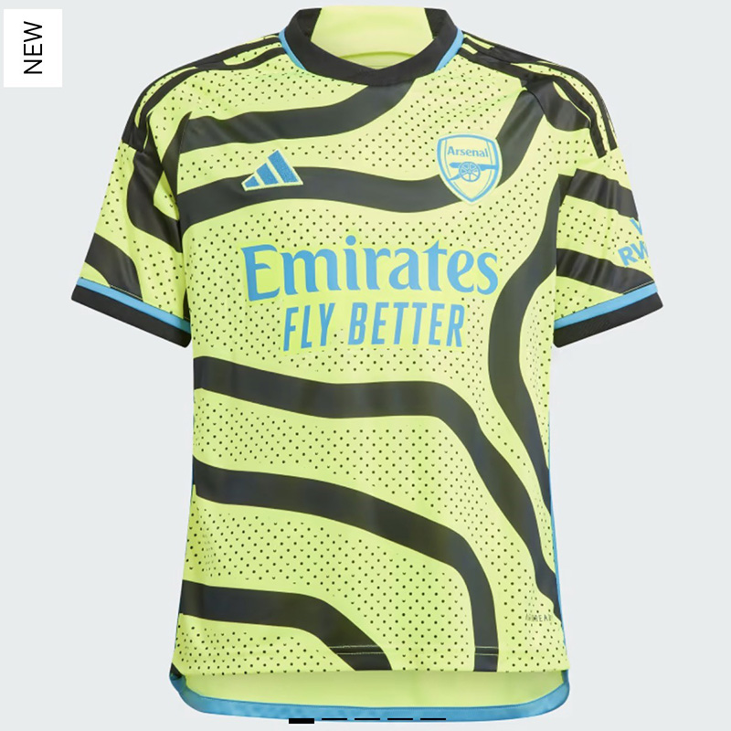 Mens 2023-2024 Club Adidas Arsenal away fluo-green-yellow blank Soccer Jersey->arsenal jersey->Soccer Club Jersey